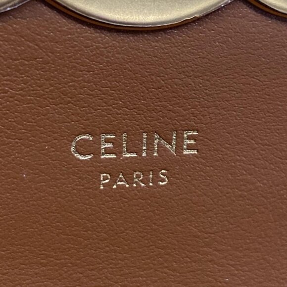 CELINE Triomphe Canvas/Mini Triomphe Tan (Dark Brown) Brown) PVC 1239-032625 - Picture 13 of 14